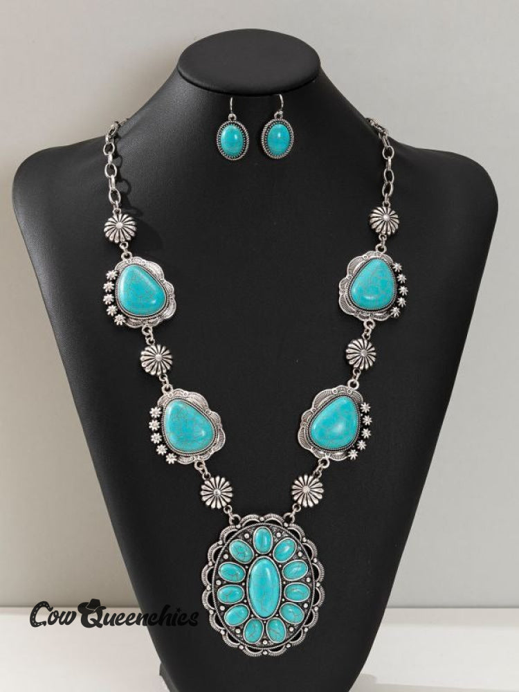 Necklace Turquoise Earrings