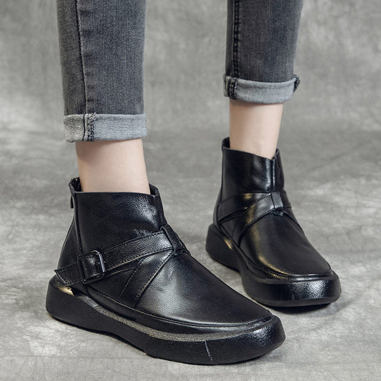 Martin Cowhide Soft British Belt Buckle Boots