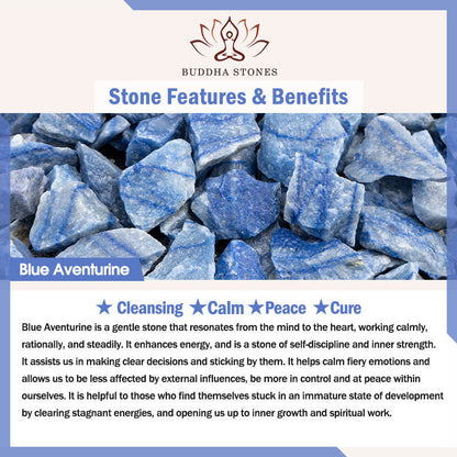 Buddha Stones 108 Mala Blue Aventurine Beads Yoga Meditation Prayer Beads Necklace