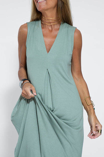 Is Eternal Knit Color Sleeveless Slit Maxi Dress