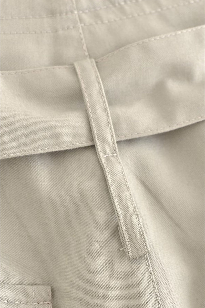 High Waist Belted Wide Leg Cargo Pant