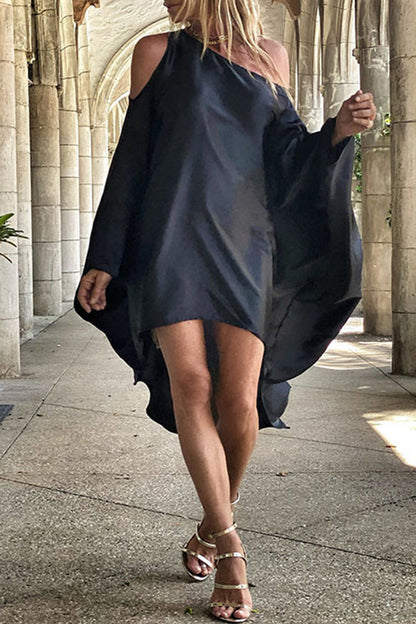 Unique Printed One Shoulder Cover Up Maxi Dress