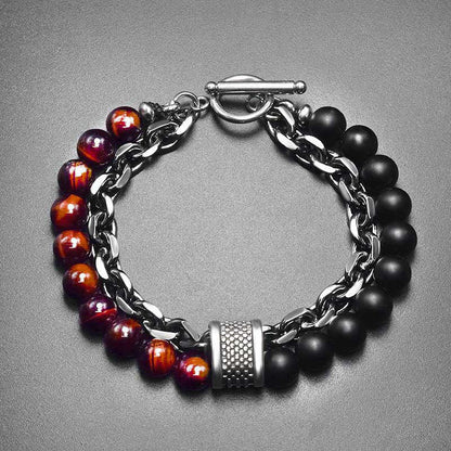 Buddha Stones Natural Tiger Eye Lazurite Lapis Lazuli Protection Bracelet