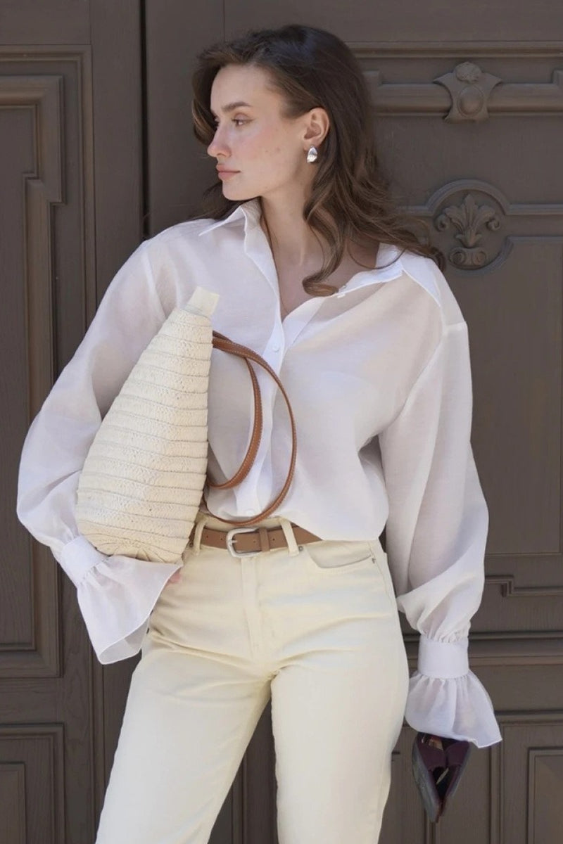 Tencel Loose Long-sleeve Blouse