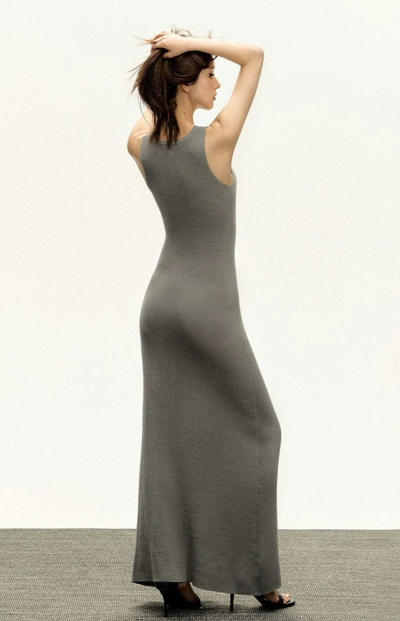 V-neck Button Detail Maxi Dress
