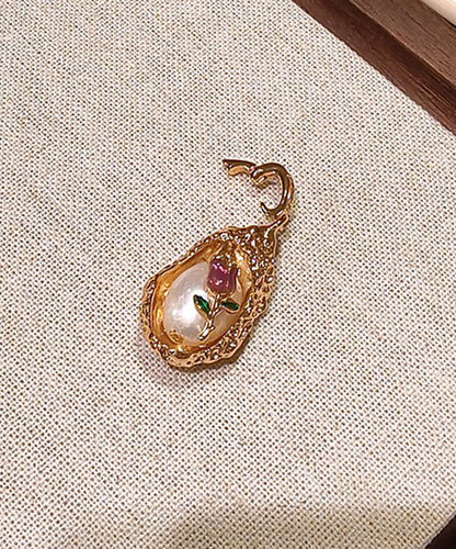 French Baroque Pearl Monet's Garden Pendant Necklace