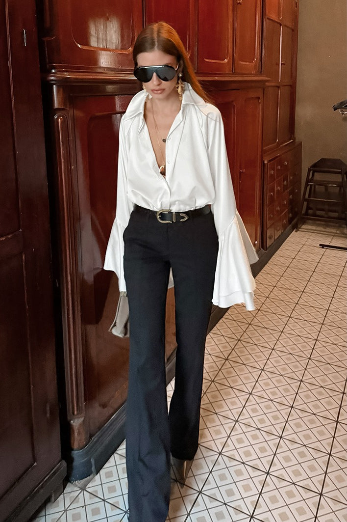 Satin Long Sleeve Blouse