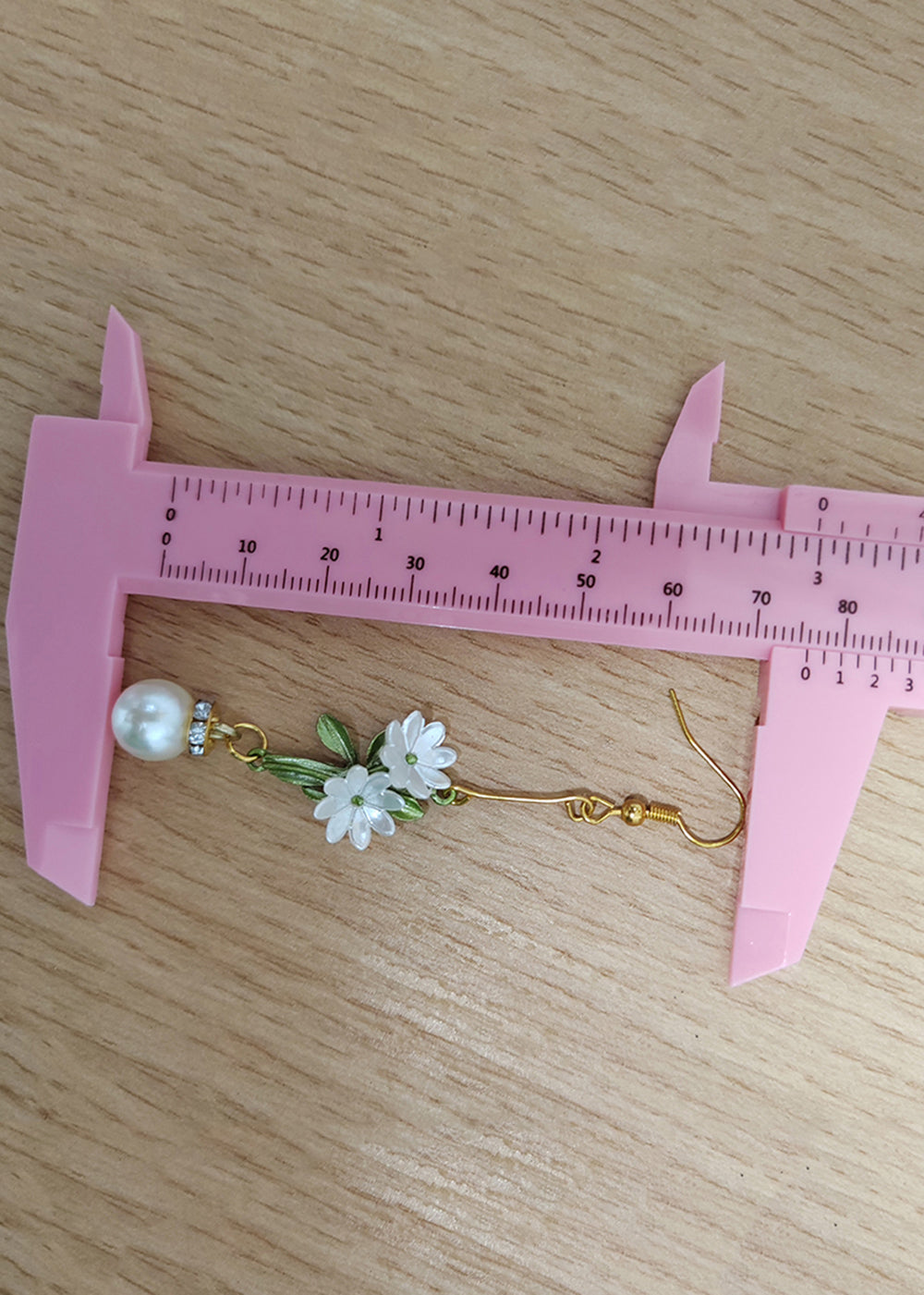 Diy White Pearl Chrysanthemum Drop Earrings