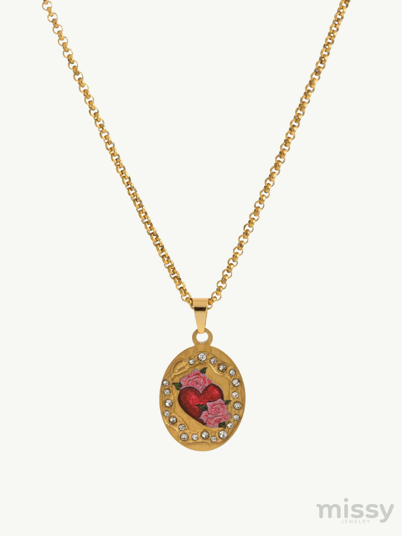 Dulce Oval Enamel Pendant Necklace