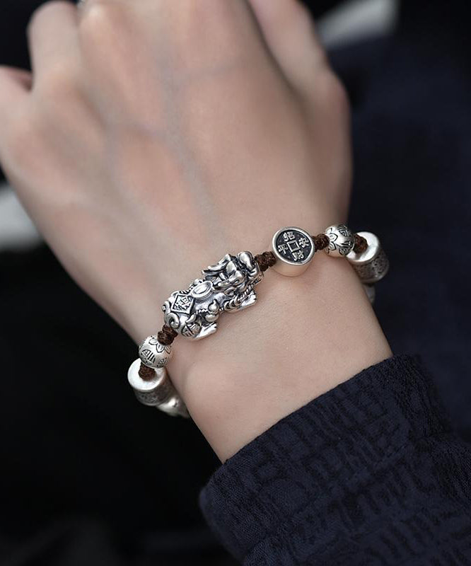 Fine Silk Sterling Silver a Mythical Wild Animal Charm Bracelet