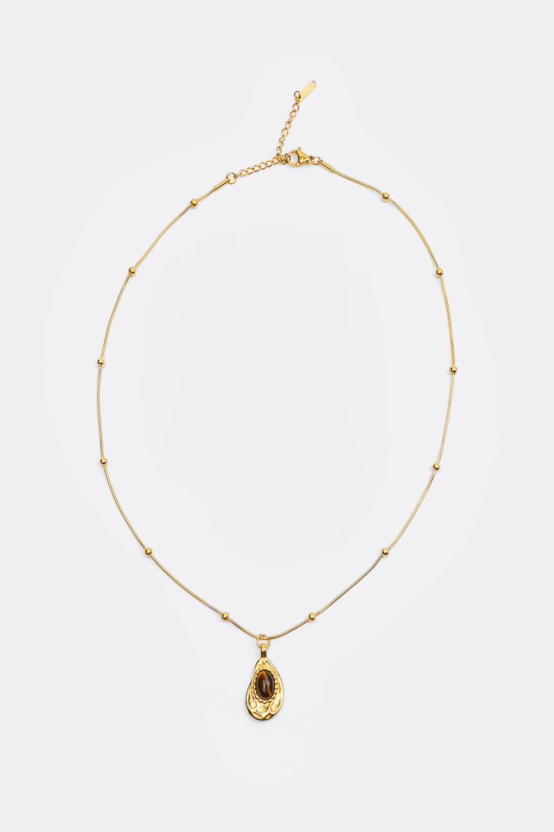 Water Drop Charm Opal Decor Necklace
