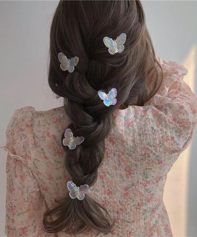 Nude Acrylic Metal Butterfly Five Hairpin