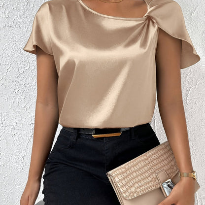 Leasa - Forward Shoulder Accent Blouse