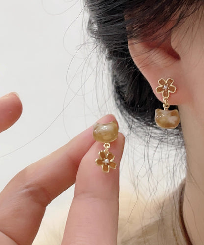 Modern Red Alloy Resin Cat Drop Earrings