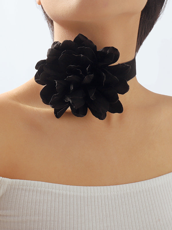 Chains Three-dimensional Flower Necklaces Accessories