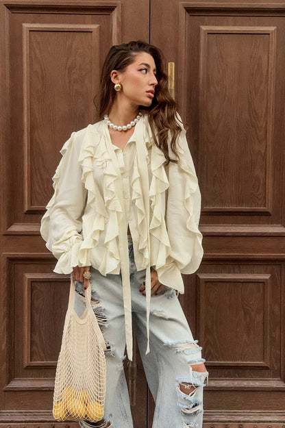 Tencel Loose Long-sleeve Blouse