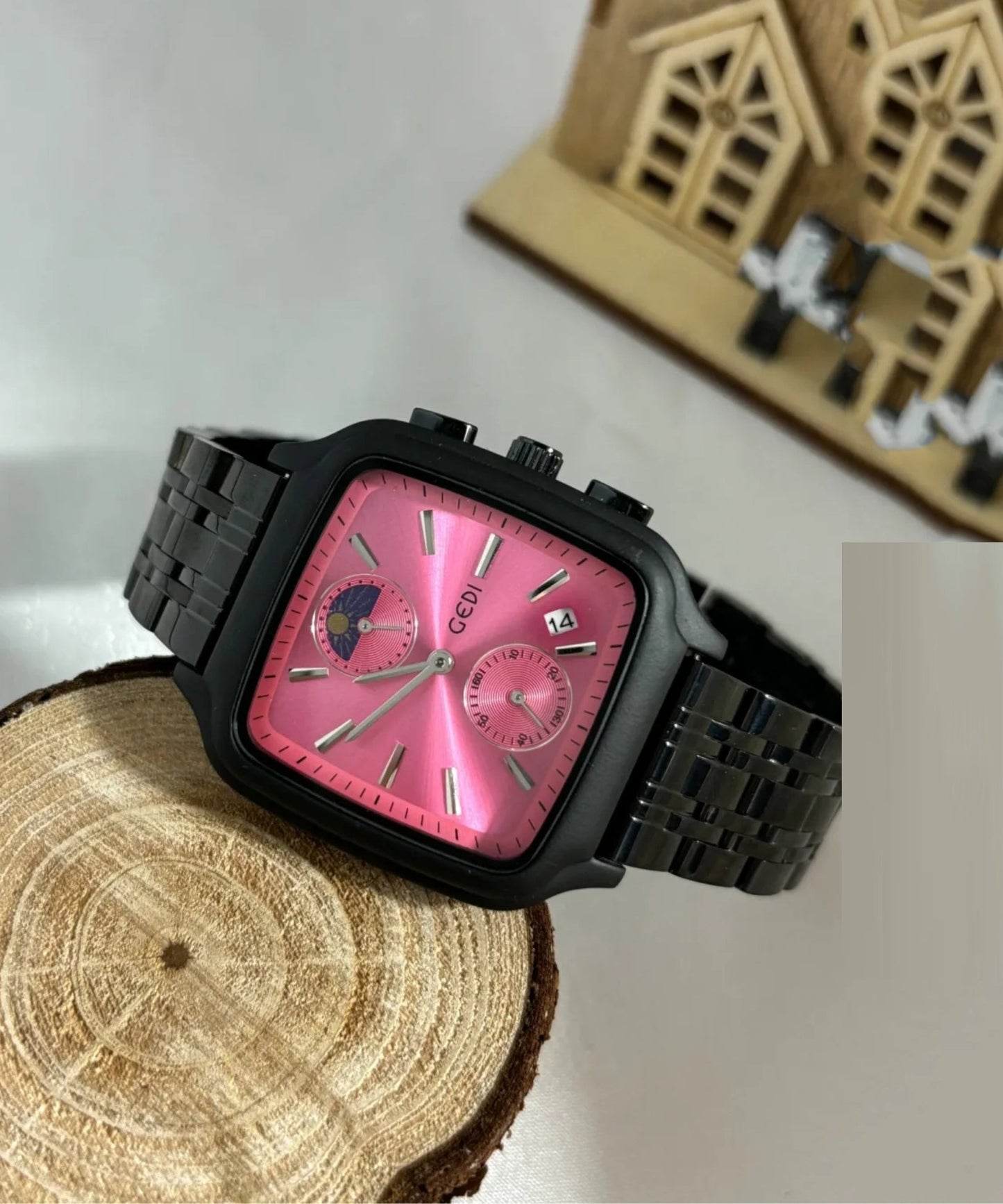 New Rose Stainless Steel Quartz Movement Square Watches