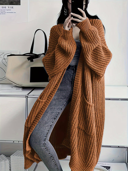 Open Front Loose Knit Cardigan Fj3541