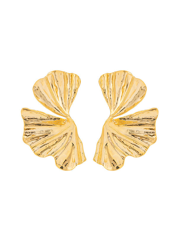 Geometric Pleated Color Earrings Accessories