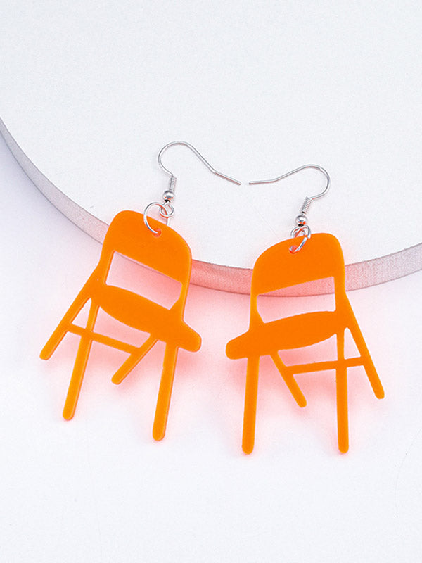 Geometric Color Drop Earrings