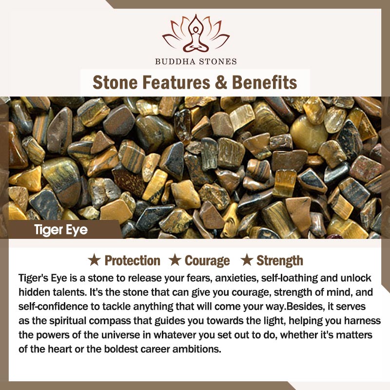 Buddha Stones Natural Tiger Eye Strength Beaded Pendant Necklace