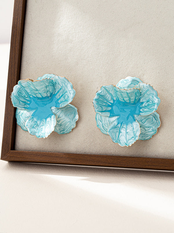 Flower Shape Geometric Earrings Accessories