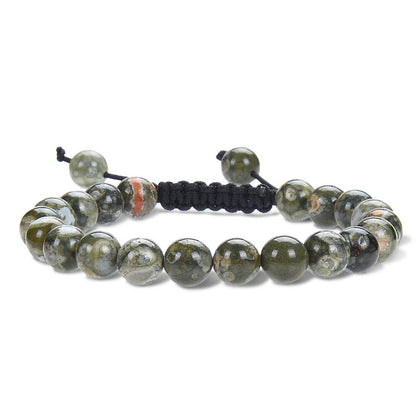Buddha Stones Natural Healing Power Gemstone Crystal Beads Adjustable Macrame Bracelet