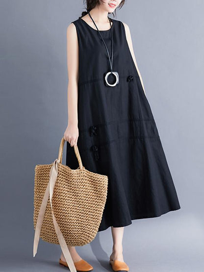 Sleeveless A-line Long Dress