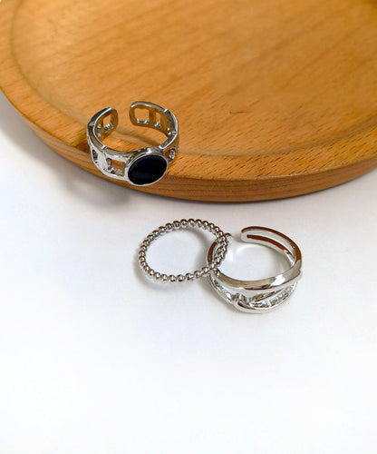 Silk Metal Three Piece Set Rings