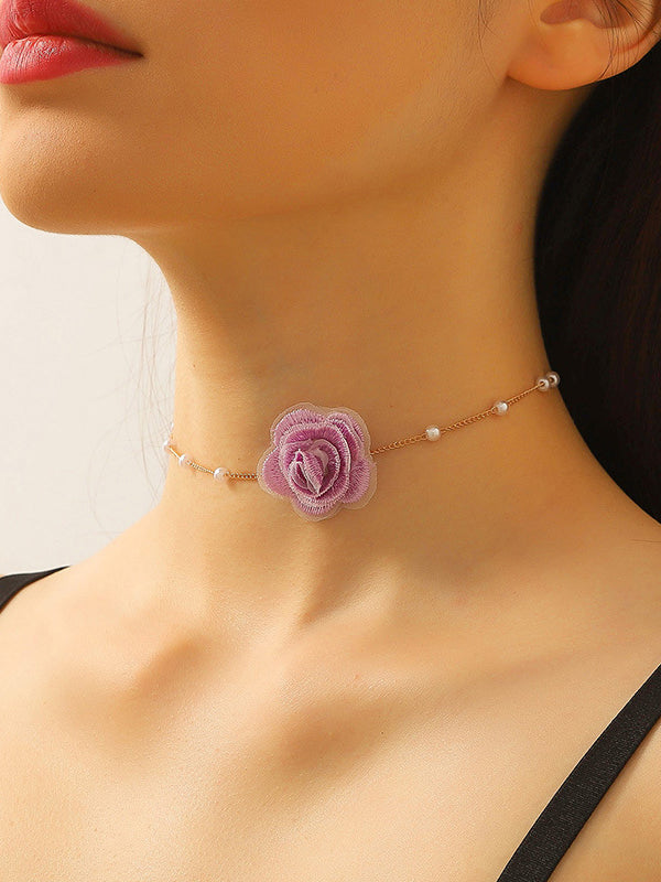 Three-dimensional Flower Necklaces Accessories