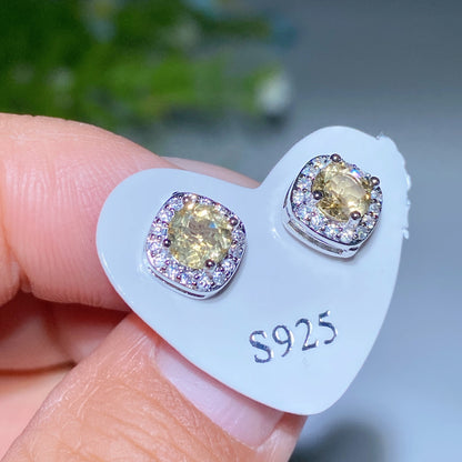 7-12mm Silver Crystal Stud Earrings for Healing & Balance
