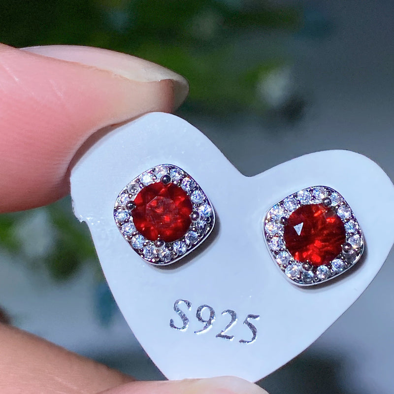 7-12mm Silver Crystal Stud Earrings for Healing & Balance
