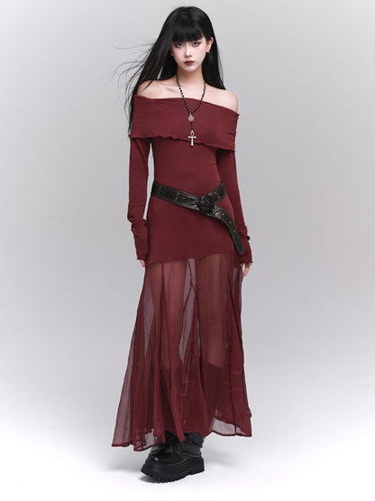 Gothic Romance Off-shoulder Maxi Dress
