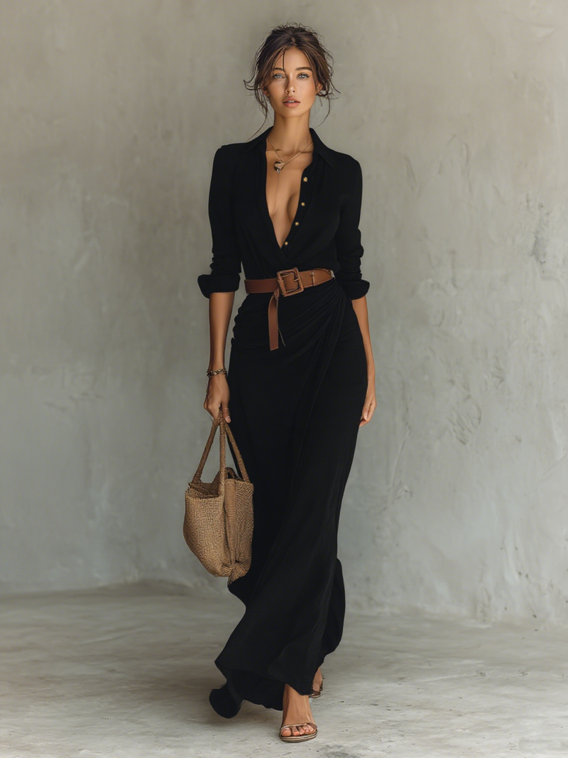 Aphrodite - the Silken Charm Maxi Dress