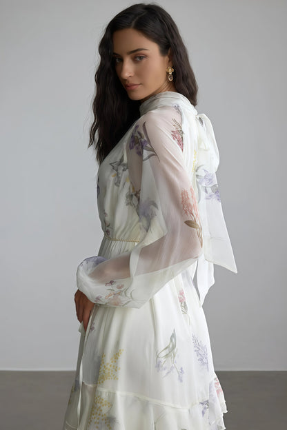 Nadim Print Puff Sleeve Maxi Dress