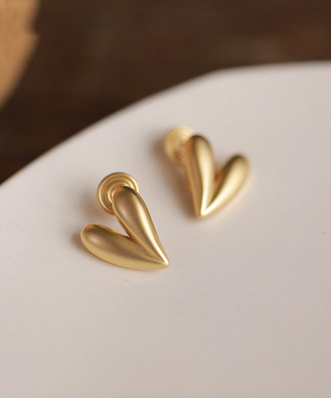 Fine Gold Copper Alloy Lovestud Earrings