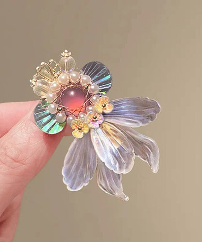 Diy Colorblock Acrylic Pearl a Pair Goldfish Hairpin