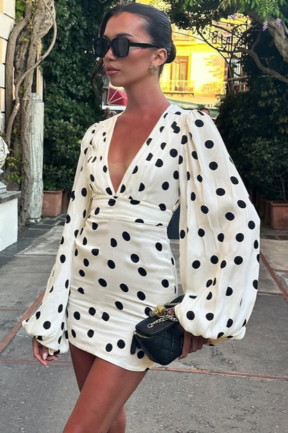 Polka Dot Bodycon Mini Dress