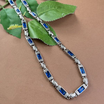 Sterling Silver Heavy Duty Turkish Style Tangleweed Zirconia Necklace
