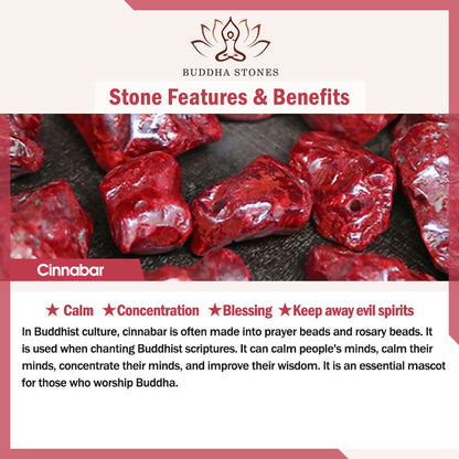 Buddha Stones Cinnabar Jade Lotus Calm Red String Weave Bracelet