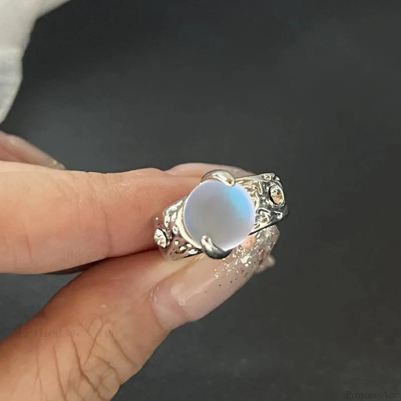 Kpop Dark Geometric Gothic Star Ring