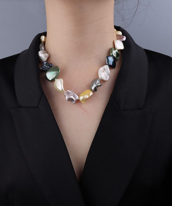 Rainbow Pearl Shell Gratuated Bead Necklace