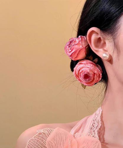 Pink Alloy Rose a Pair Hairpin