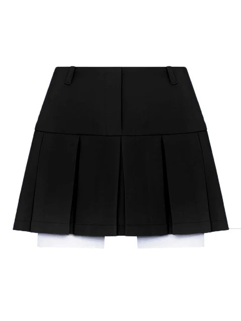 Black Blazer Sets Two Piece Cropped Blazer Jacket Coat and Mini Skirts Sets for Suit