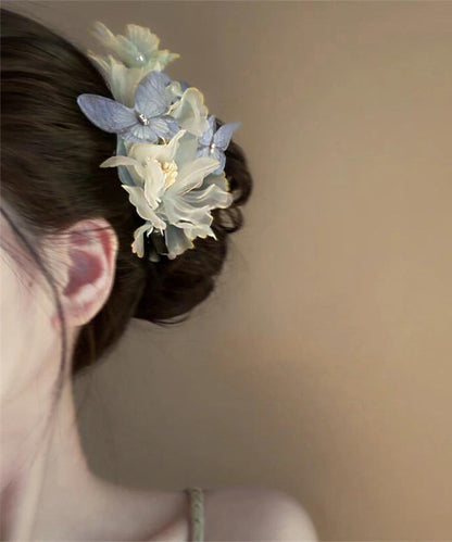 Retro Multicolor Tulle Butterfly Pearl Hairpin