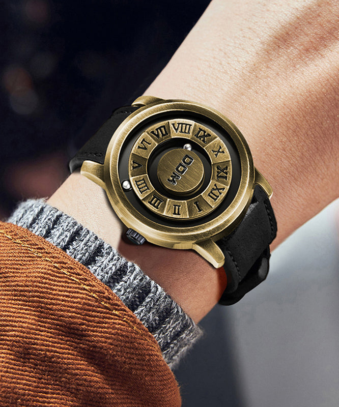 Boutique Black Genuine Leather Tai Chi Eight Trigrams Watch
