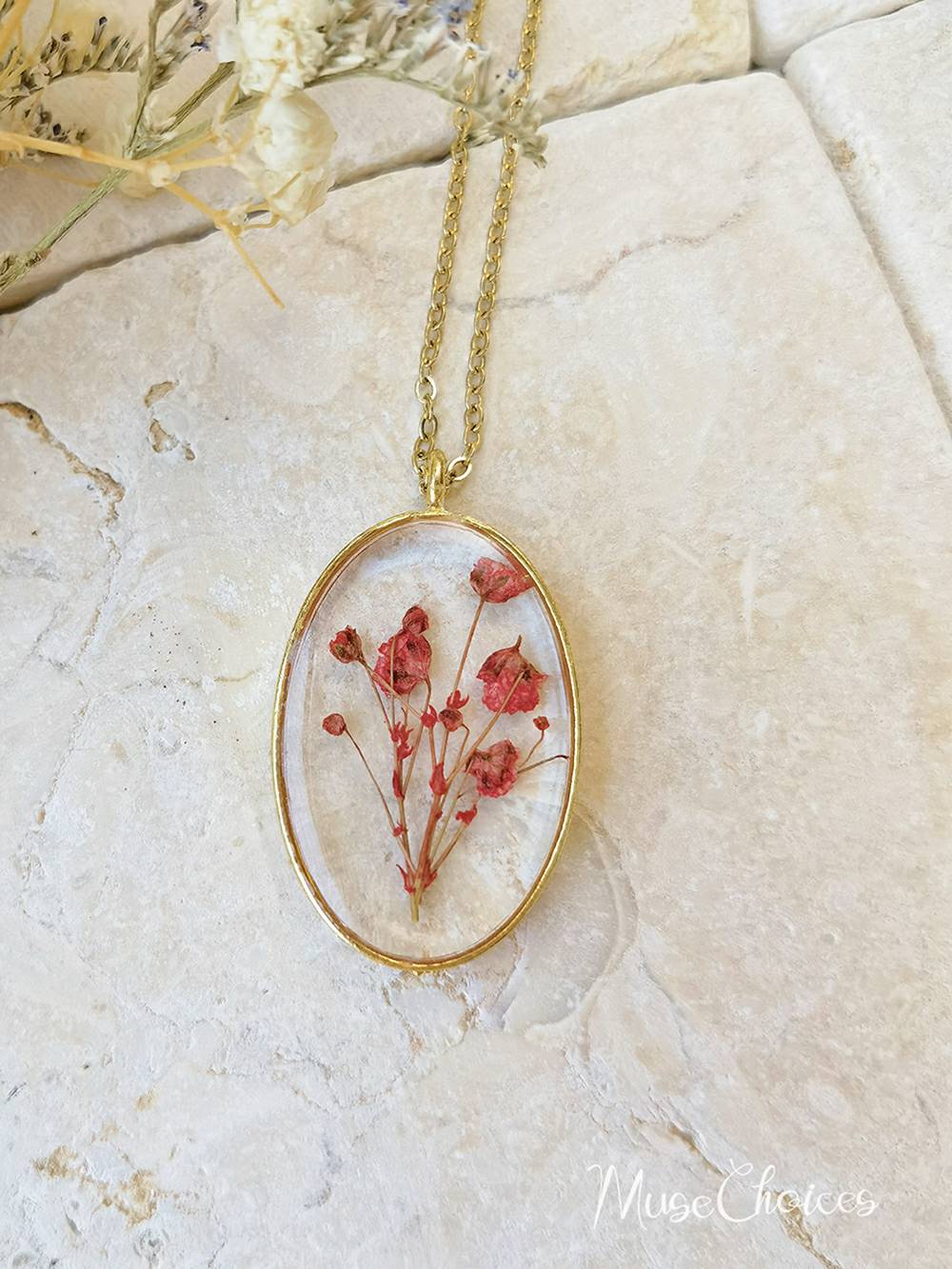 Resin Pressed Flower Necklaces - Colorful Mix Set