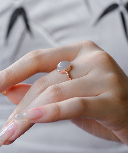 Gold Sterling Silver Overgild Jade Rings