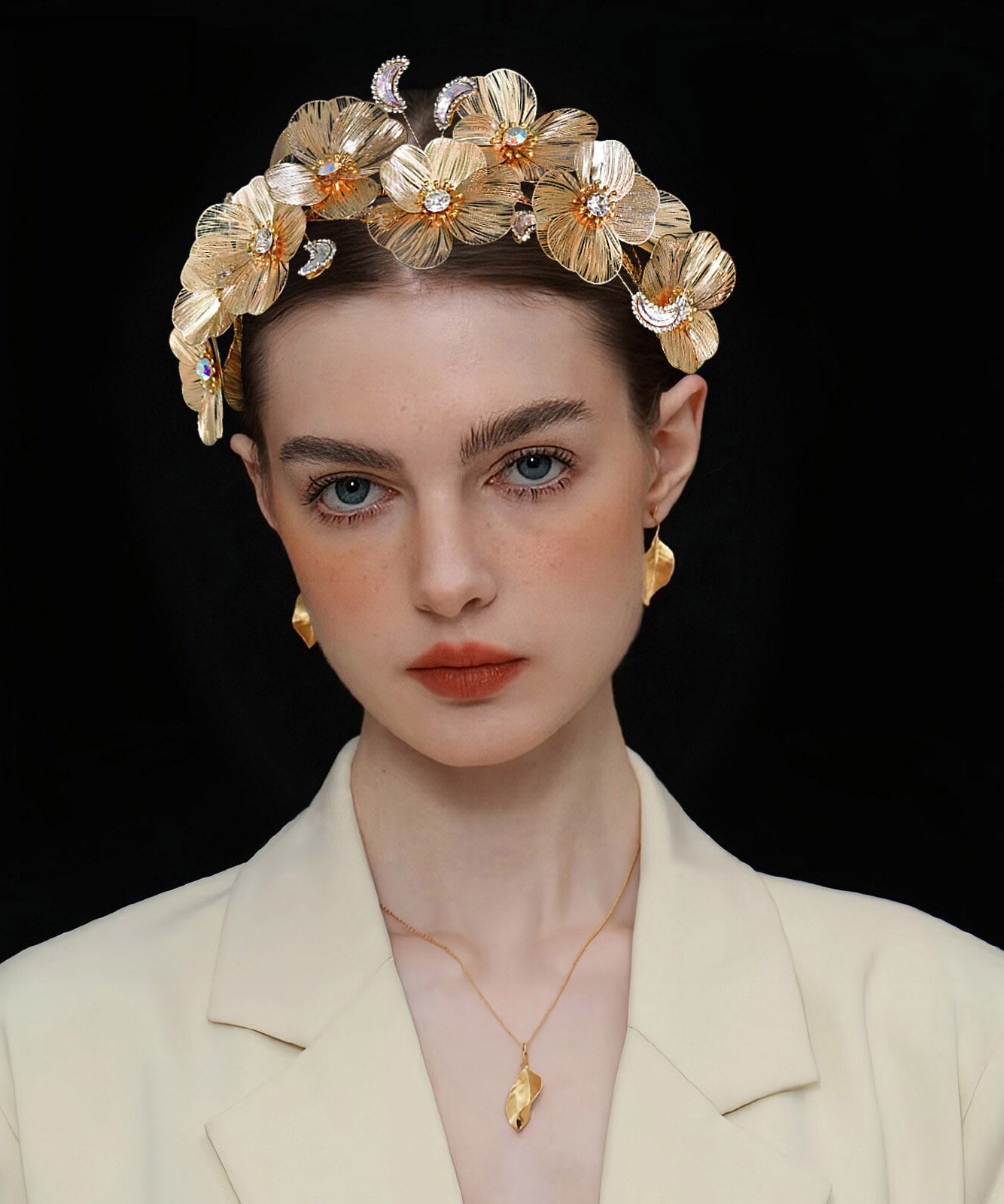 Vogue Gold Alloy Zircon Hairpiece