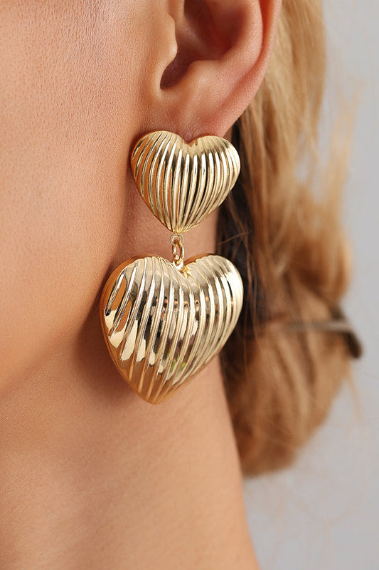 Double Heart Temperament Light Retro Earrings